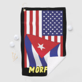Blk3X: Monogram kuban / American Flag Golf Towel Golfhandtuch (Insitu)