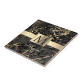 Blk & Gold Marmor Gold Box, DIY Gold Name Monogram Fliese (Seite)
