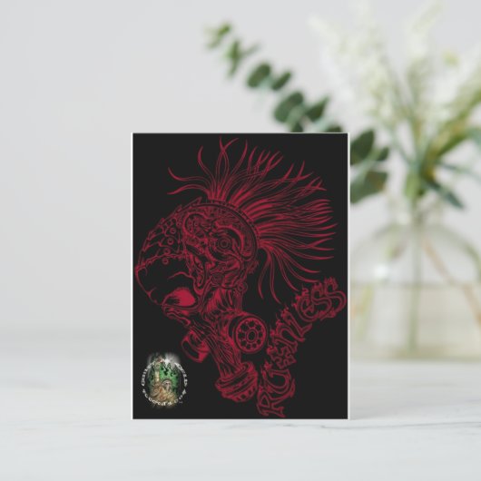Blk/Red Ruthless Postkarte (Stehend Vorderseite)