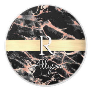 Blk & Rose Gold-Marmor-Bar, was Monogram heißen so Keramikknauf