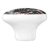Blk & Rose Gold-Marmor-Bar, was Monogram heißen so Keramikknauf (Seitenansicht)
