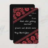 Blk und Rd Tatreez Wed. Rett/Datum Ankündigung (Vorne/Hinten)