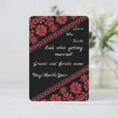 Blk und Rd Tatreez Wed. Rett/Datum Ankündigung (Stehend Vorderseite)