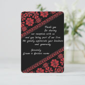 Blk und Rd Tatreez Wedding Dankeschön Karte (Stehend Vorderseite)