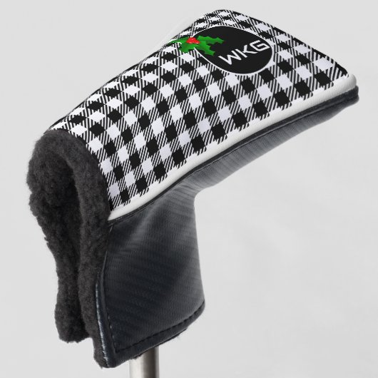 Blk/White Custom Golf Blade Putter Abdeckung Headcover (3/4 Vorderseite)