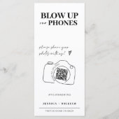 Bllow up Telefone Ich spioniere Hochzeitsspielkart Menükarte (Vorderseite)