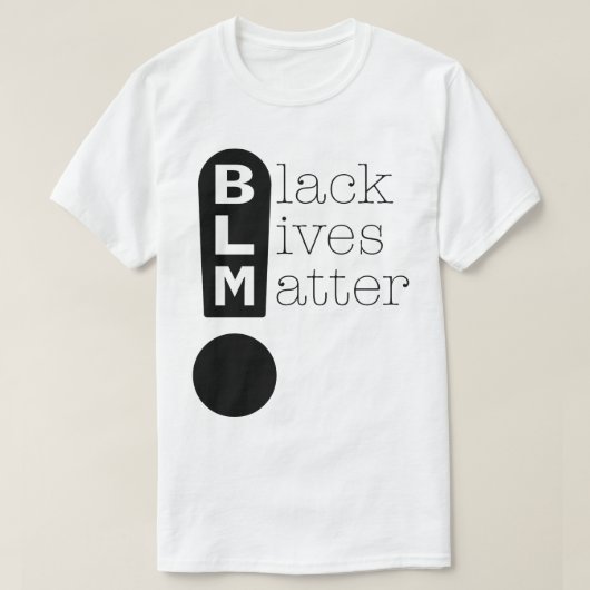BLM Ausrufezeichen Schwarzes Leben Matter Dunkel T-Shirt (Design vorne)