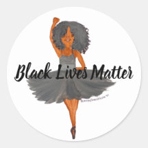BLM Ballerina Round Sticker