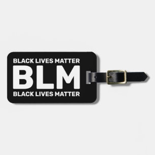 BLM Black Lives Materie Weiße Typografie auf Schwa Gepäckanhänger