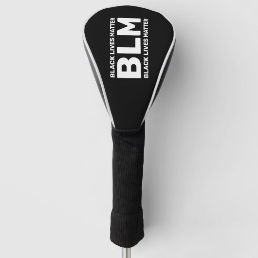 BLM Black Lives Materie Weiße Typografie auf Schwa Golf Headcover (Vorderseite)