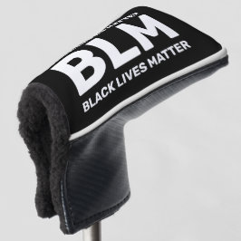 BLM Black Lives Materie Weiße Typografie auf Schwa Golf Headcover