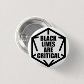 BLM Black Lives sind kritisch [B&W] Button (Vorne & Hinten)