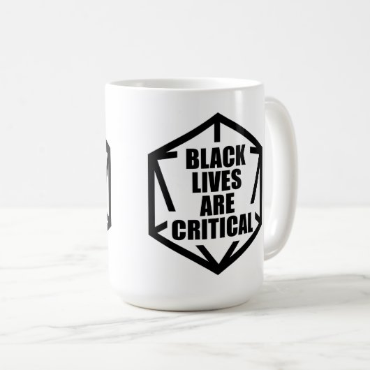 BLM Black Lives sind kritisch [B&W] Kaffeetasse (VorderseiteRechts)