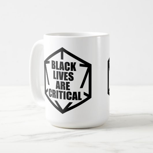 BLM Black Lives sind kritisch [B&W] Kaffeetasse (Vorderseite Links)