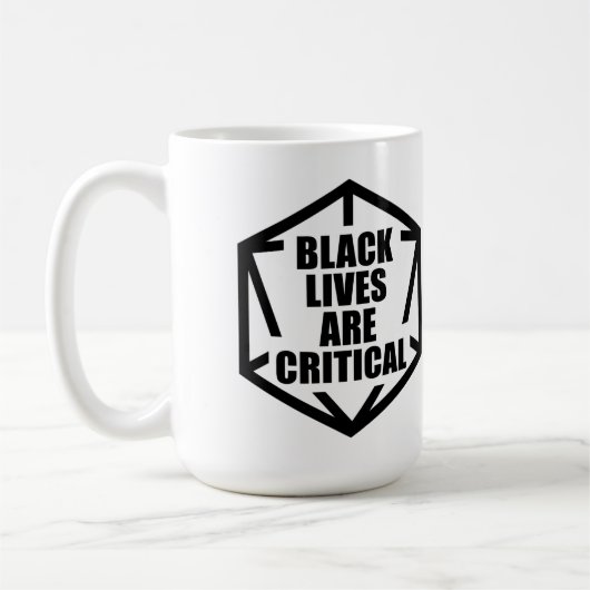 BLM Black Lives sind kritisch [B&W] Kaffeetasse (Links)
