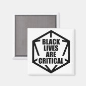 BLM Black Lives sind kritisch [B&W] Magnet (Vorderseite/Rückseite)