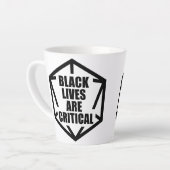 BLM Black Lives sind kritisch [B&W] Milchtasse (Linke Ecke)