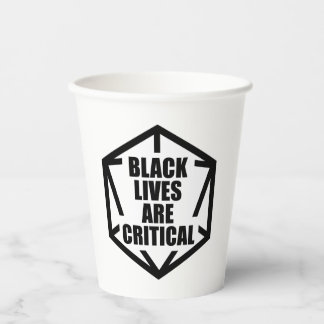 BLM Black Lives sind kritisch [B&W] Pappbecher