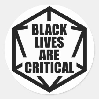 BLM Black Lives sind kritisch [B&W] Runder Aufkleber