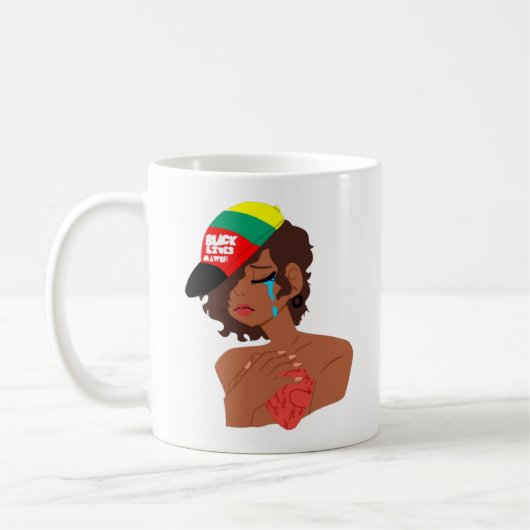 BLM Black Woman's Tränen Tasse (Links)