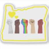 BLM + Equality - Oregon Aufkleber klar (Vorderseite)