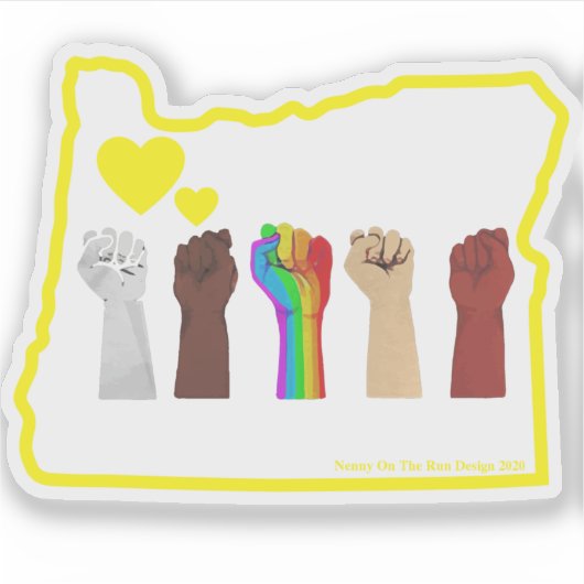 BLM + Equality - Oregon Aufkleber klar (Vorderseite)