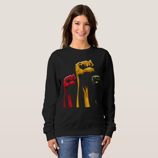 BLM Fist Black History Month BLM Melanin Pride Pan Sweatshirt (Vorne ganz)