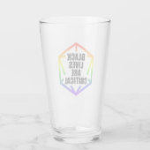 BLM Schwarze Leben sind kritisch [LGBTQ+] Glas (Rückseite)