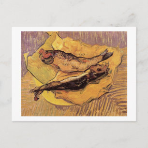Bloaters auf gelbem Papier, Vincent van Gogh Postkarte