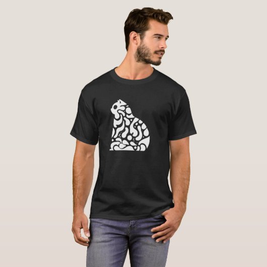 Blob Cat Silhouette Niedlich und Funny Feline Lava T-Shirt (Vorne ganz)