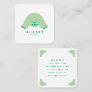 Blobby Character Logo Lustiges Maskottchen-Marke Quadratische Visitenkarte