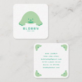 Blobby Character Logo | Lustiges Maskottchen-Marke Quadratische Visitenkarte