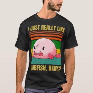 Blobfisch Liebhaber Lustiges Blobby Angeln Retro T-Shirt
