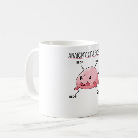 Blobfish-Anatomie Kaffeetasse (Vorderseite Links)