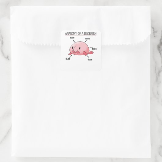 Blobfish-Anatomie Quadratischer Aufkleber (Tasche)