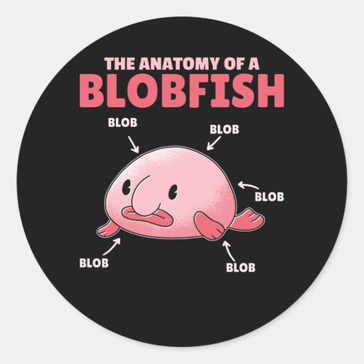 Blobfish-Anatomie Runder Aufkleber (Vorderseite)