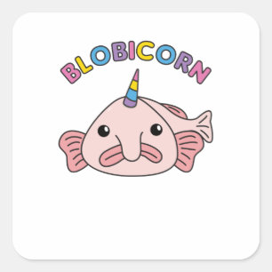 Blobfish Blobicorn Blobicorn Quadratischer Aufkleber