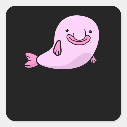 Blobfish Gift Girls Boys Unterwasser Blobfish Quadratischer Aufkleber (Vorderseite)