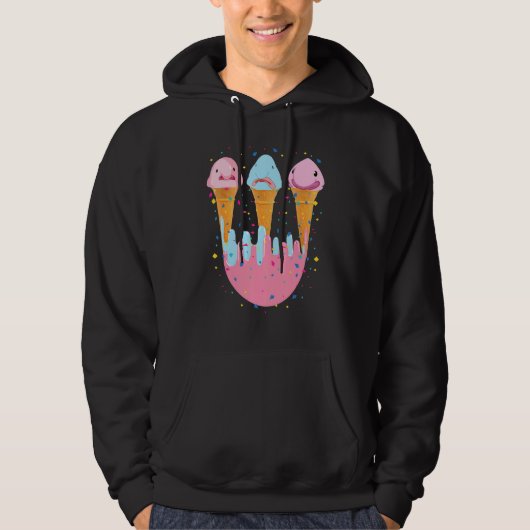 Blobfish Ice Cream Ugly Blogs Fisch Hoodie (Vorderseite)