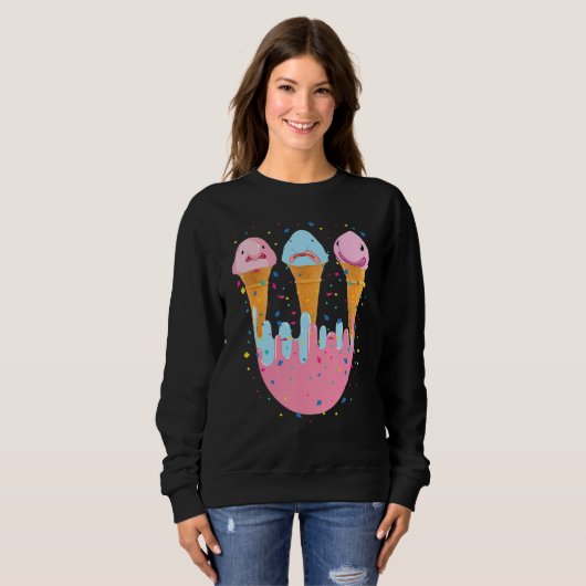 Blobfish Ice Cream Ugly Blogs Fisch Sweatshirt (Vorne ganz)
