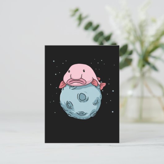 Blobfish Moon Astronaut Gift Kids Blobfish Postkarte (Stehend Vorderseite)