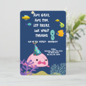 Blobfish Personalisierter Name Geburtstagspartei Einladung (Stehend Vorderseite)