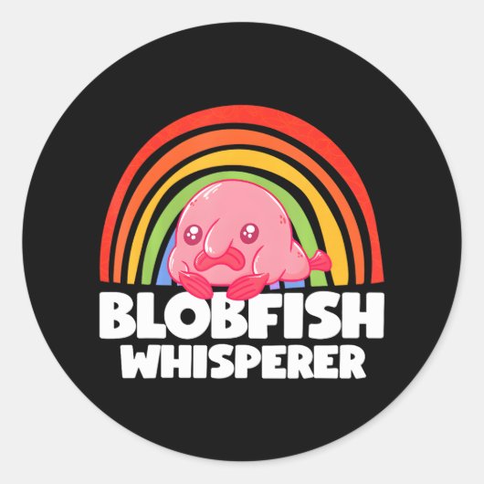 Blobfish Whisperer Blobby Niedlich Sea Animal Love Runder Aufkleber (Vorderseite)