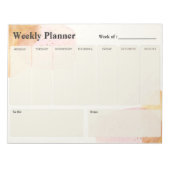 Bloc-Note Aquarelle Paillette Weekly Planner Notizblock (Vorderseite)