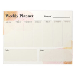 Bloc-Note Aquarelle Paillette Weekly Planner Notizblock