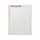 Bloc-note Aquarelle Pastel My Simples Notes Notizblock (Rotiert)