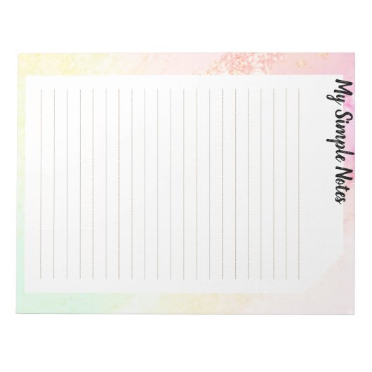 Bloc-note Aquarelle Pastel My Simples Notes Notizblock (Vorderseite)