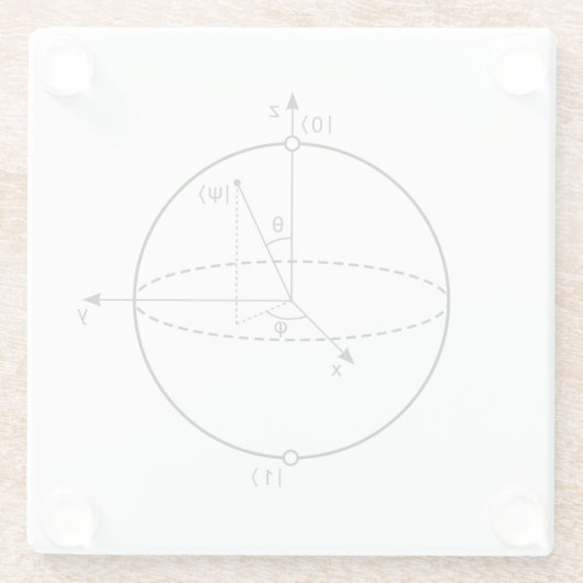 Bloch Bereich | Quantum biss (Qubit) Physik/Mathe Glasuntersetzer (Rückseite)