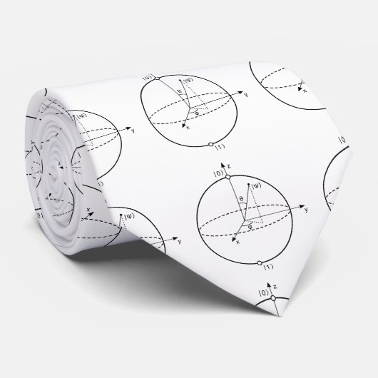 Bloch Bereich | Quantum biss (Qubit) Physik/Mathe Krawatte (Gerollt)