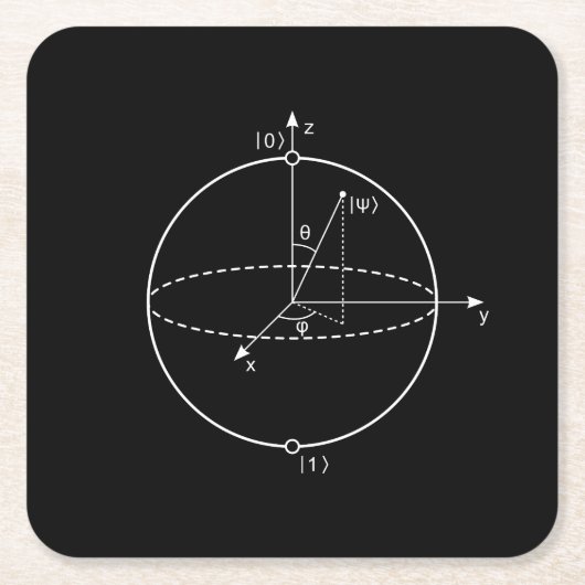 Bloch Bereich | Quantum biss (Qubit) Physik/Mathe Rechteckiger Pappuntersetzer (Vorderseite)